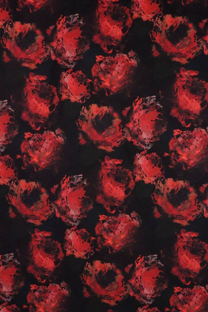 Gothic Rose Noir Velvet Fabric