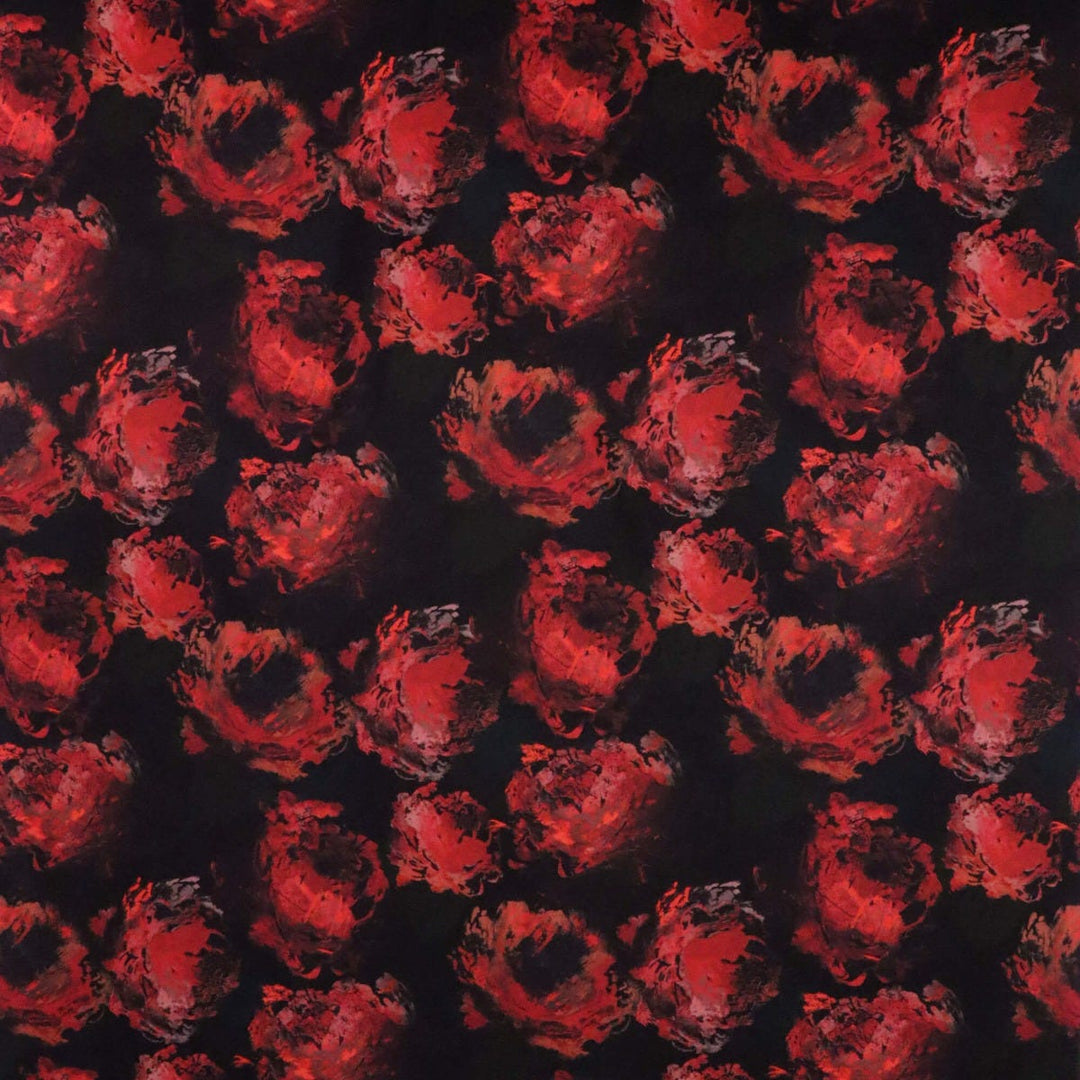 Gothic Rose Noir Velvet Fabric