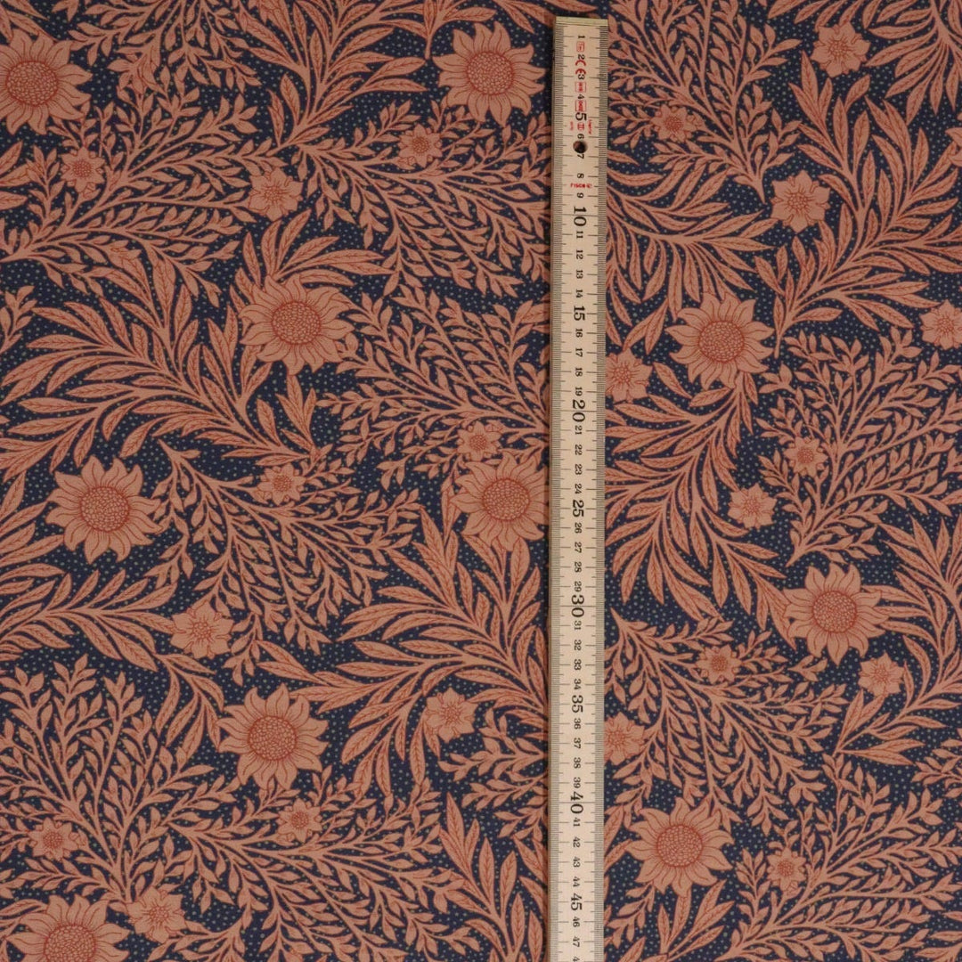 Coleton Floral Navy / Terracotta Fabric