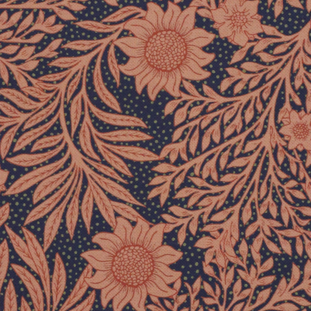 Coleton Floral Navy / Terracotta Fabric