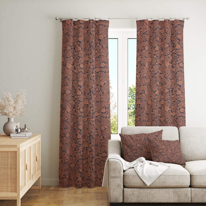 Coleton Floral Navy / Terracotta Fabric