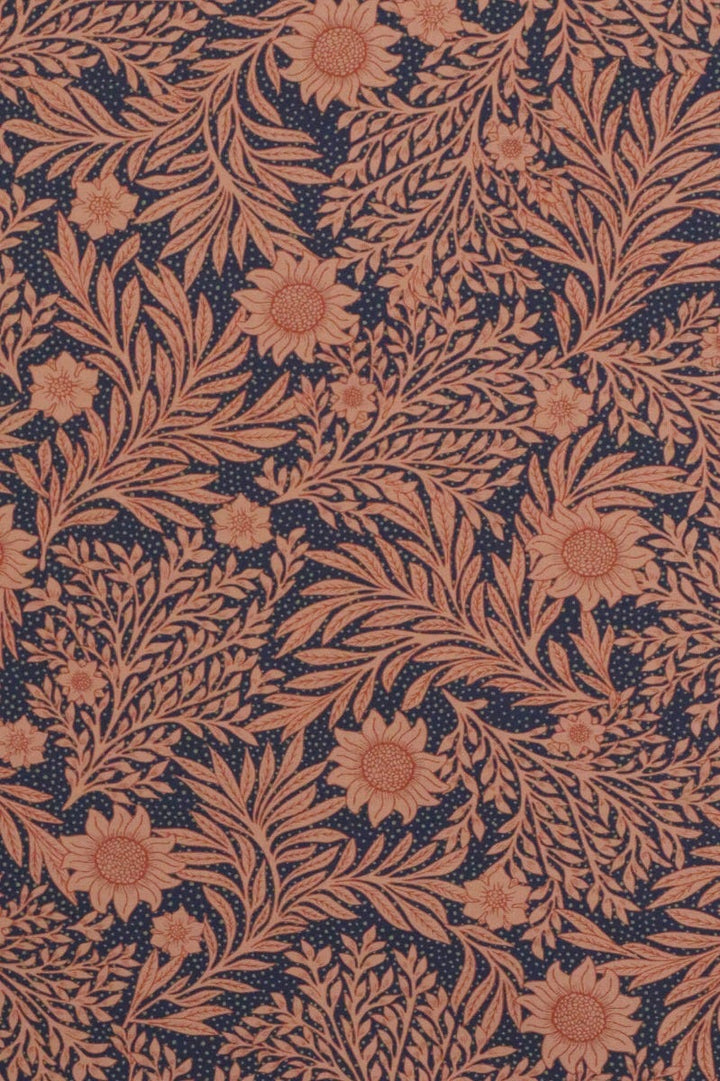 Coleton Floral Navy / Terracotta Fabric