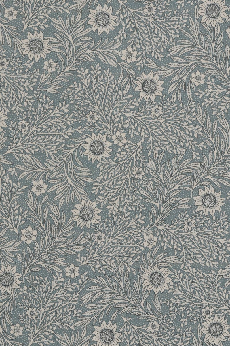 Coleton Floral Duck Egg Fabric