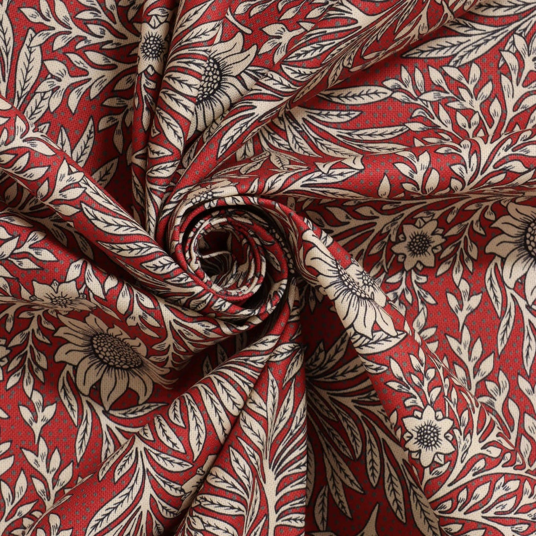 Coleton Floral Red Fabric