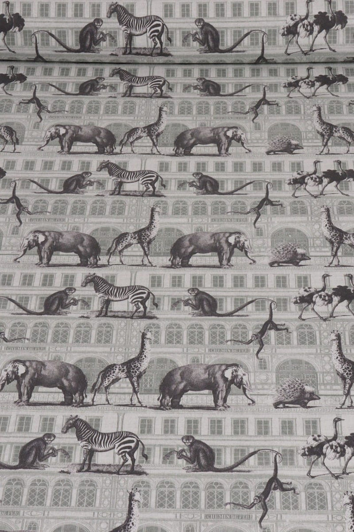 Menagerie Khaki / Grey Fabric