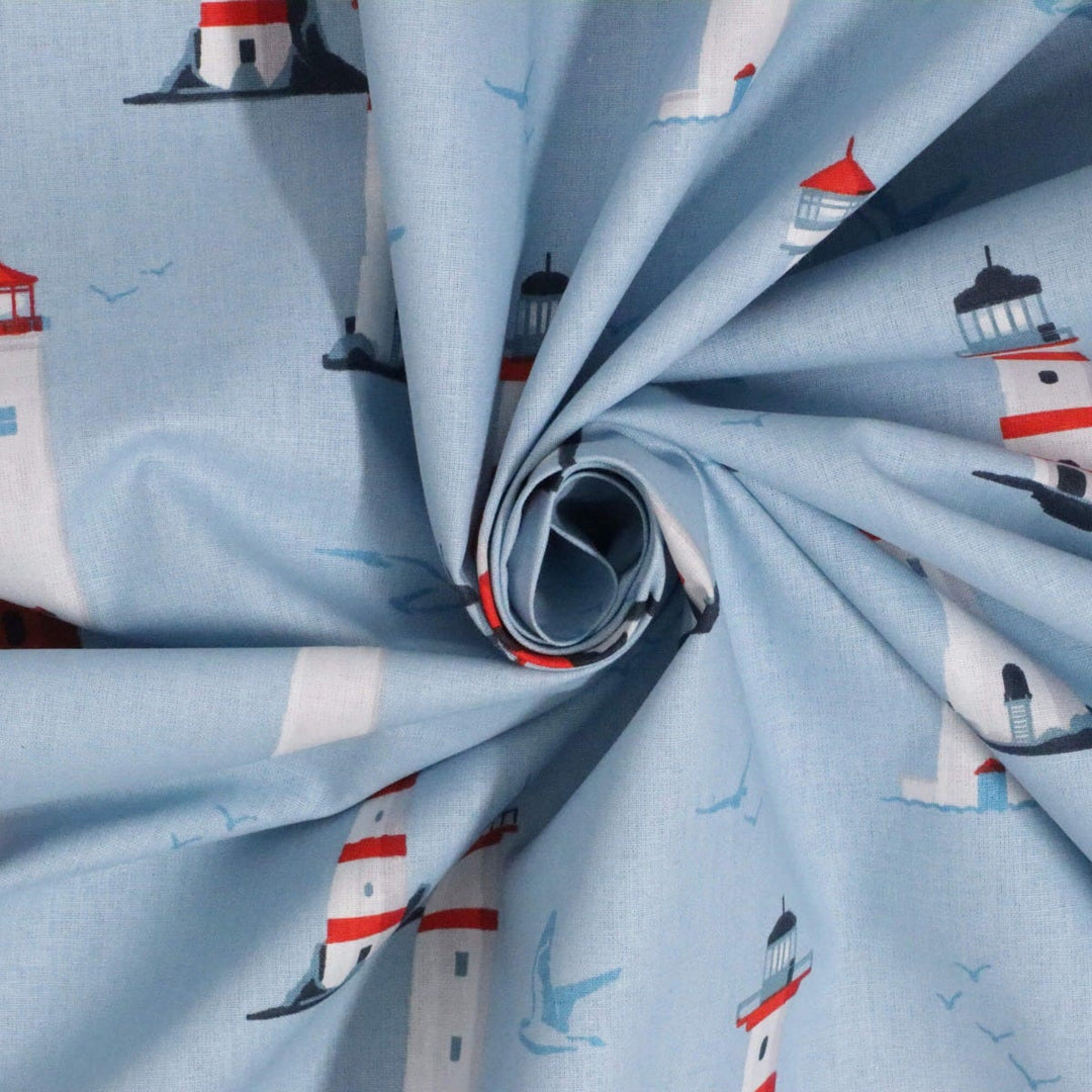 Nash Lighthouse Blue 160cm Fabric