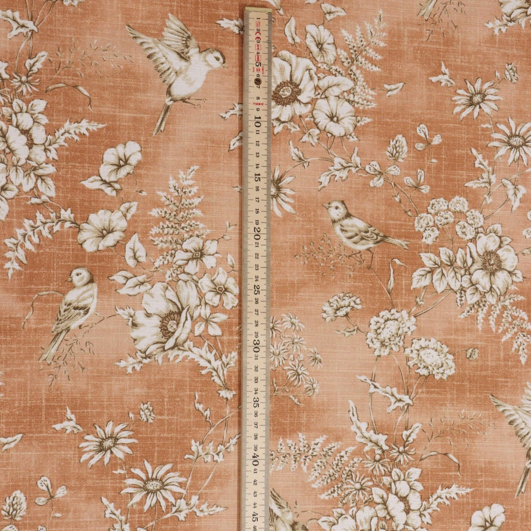 Clearance Finch Floral Toile Sandstone Fabric