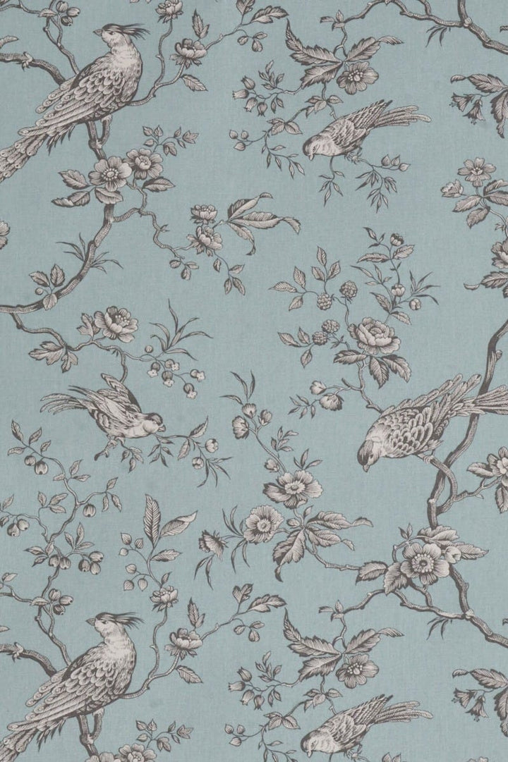 Isabelle Bird Toile Sky Cotton Double Width Fabric