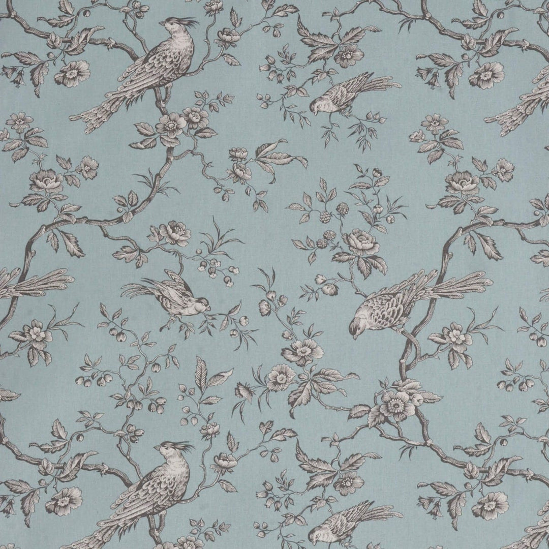 Isabelle Bird Toile Sky Cotton Double Width Fabric