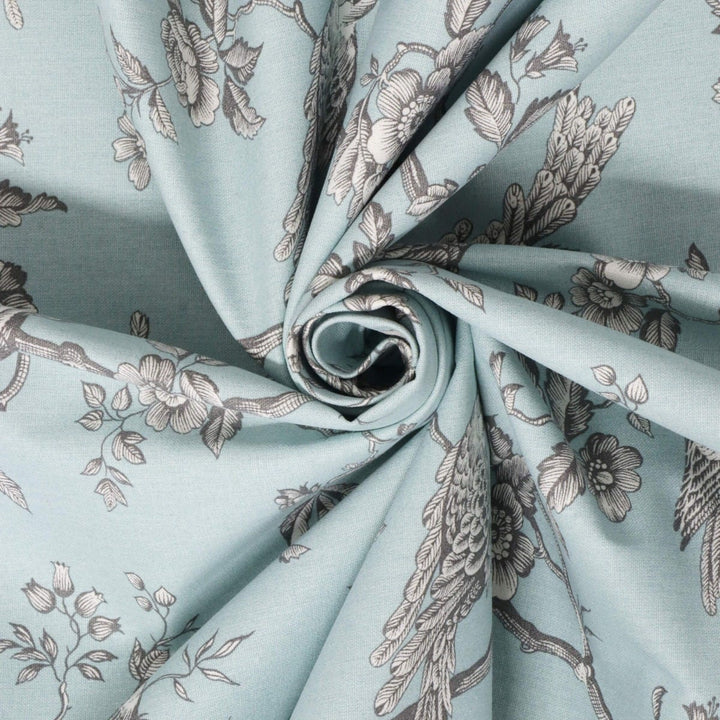 Isabelle Bird Toile Sky Cotton Double Width Fabric