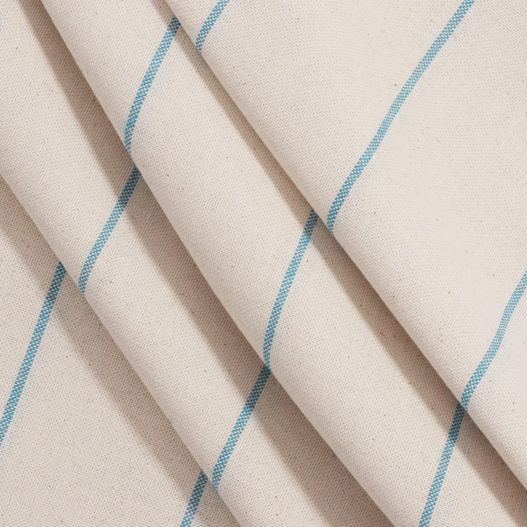 Cadiz Stripe Turquoise Double Width Fabric