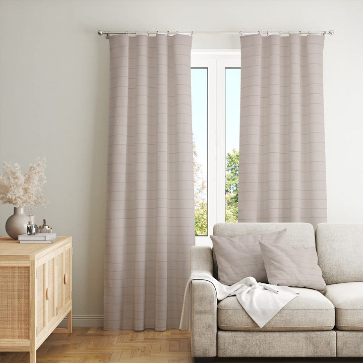 Cadiz Stripe Mauve Double Width Fabric