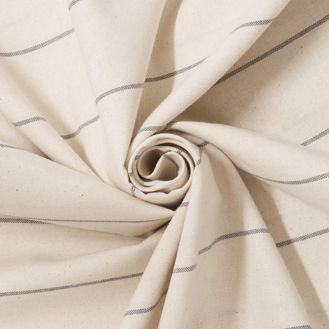 Cadiz Stripe Grey Double Width Fabric