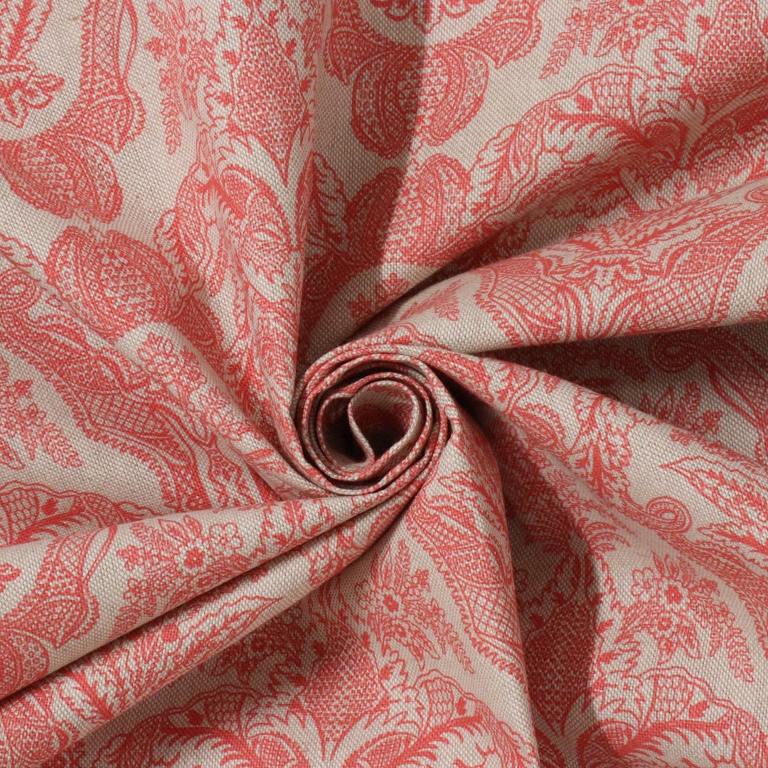 Siena Coral / Linen Fabric