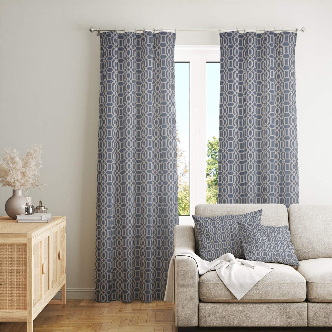 Utopia Trellis Denim Upholstery Fabric