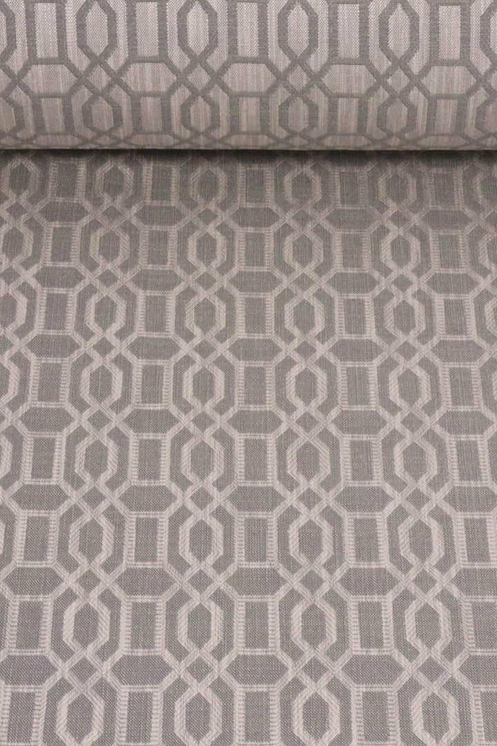 Utopia Trellis Taupe Upholstery Fabric