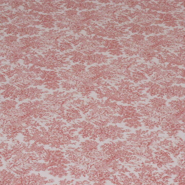 Vintage Toile Coral On White 140cm Fabric