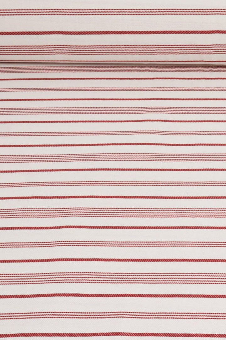 Double Width Milford Stripe Red Fabric