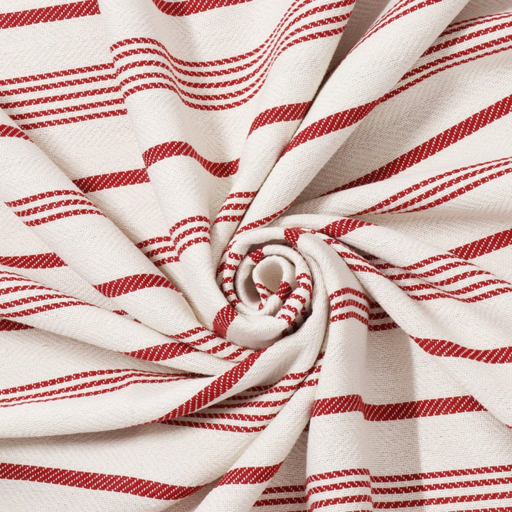 Double Width Milford Stripe Red Fabric