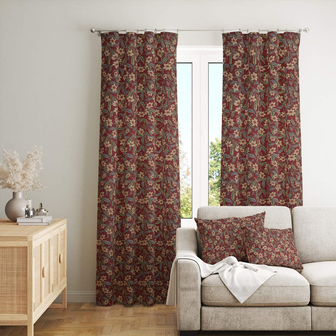 Stoneywell Red / Red Tapestry Fabric