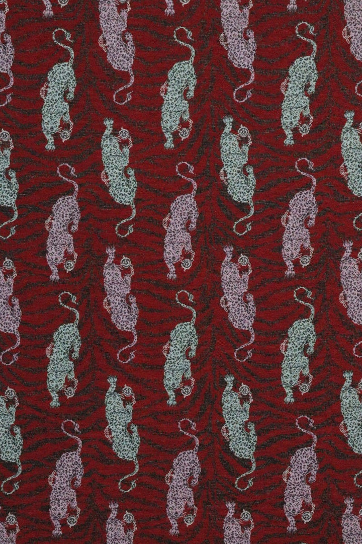 Panthera Red Tapestry Fabric