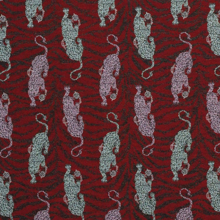 Panthera Red Tapestry Fabric