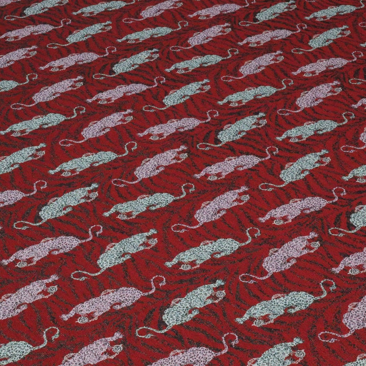 Panthera Red Tapestry Fabric