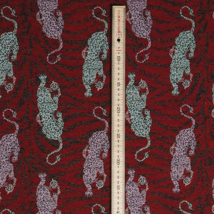 Panthera Red Tapestry Fabric