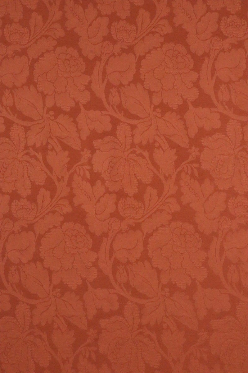 Clearance Clovelly Floral Jacquard Brocade Rust Fabric