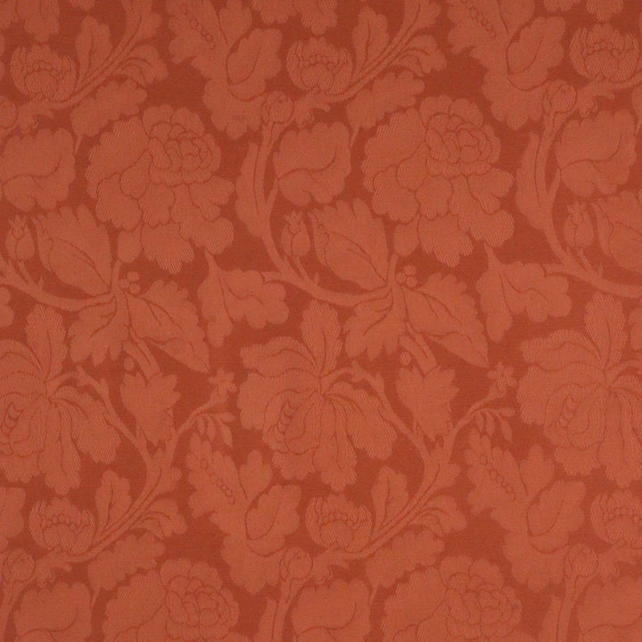 Clearance Clovelly Floral Jacquard Brocade Rust Fabric