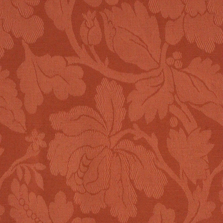 Clearance Clovelly Floral Jacquard Brocade Rust Fabric