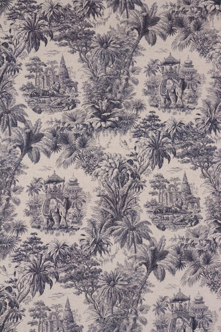 Exotic Shikar Blue / Linen 140cm Fabric