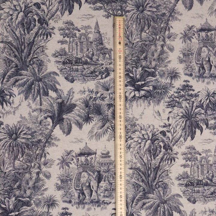 Exotic Shikar Blue / Linen 140cm Fabric