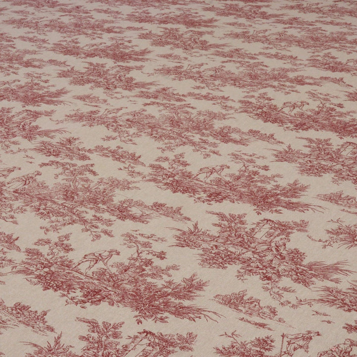 Marie Toile de Jouy Red on Linen 160cm Fabric