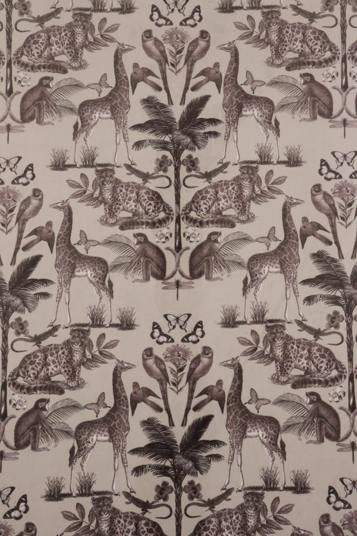 Wild Africa Sepia Velvet Fabric