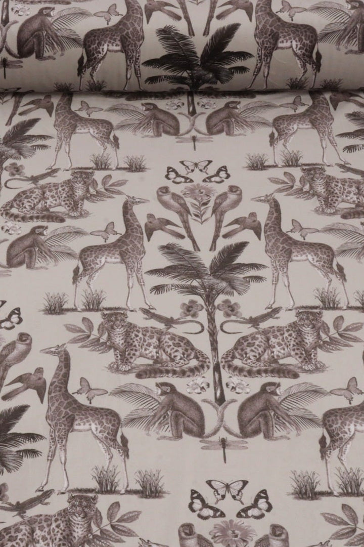 Wild Africa Sepia Velvet Fabric