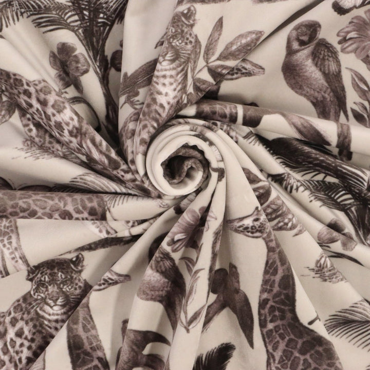 Wild Africa Sepia Velvet Fabric