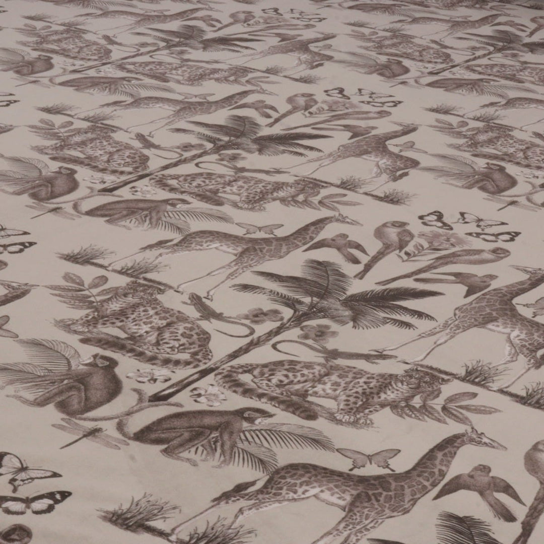 Wild Africa Sepia Velvet Fabric