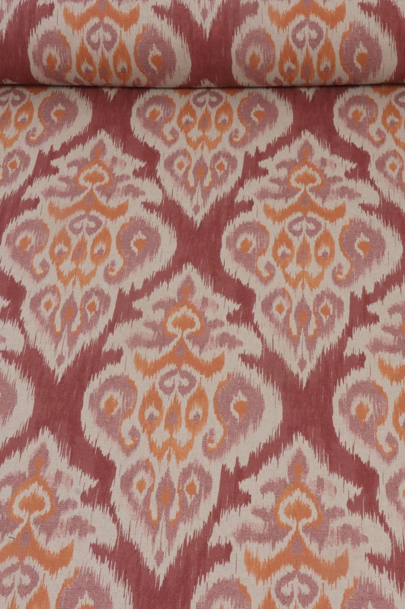 Chess Designs Ankara Ikat Persian Red Fabric