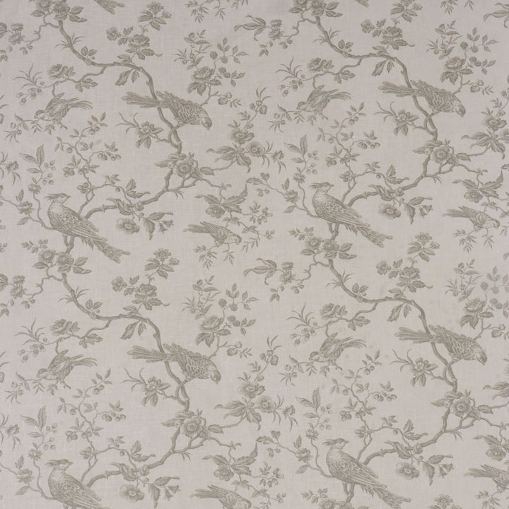 Isabelle Bird Toile Taupe/White Linen Fabric