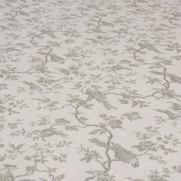 Isabelle Bird Toile Taupe/White Linen Fabric