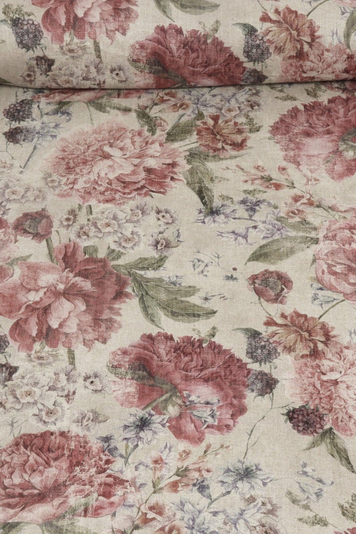 Antique Summer Peonies Fabric