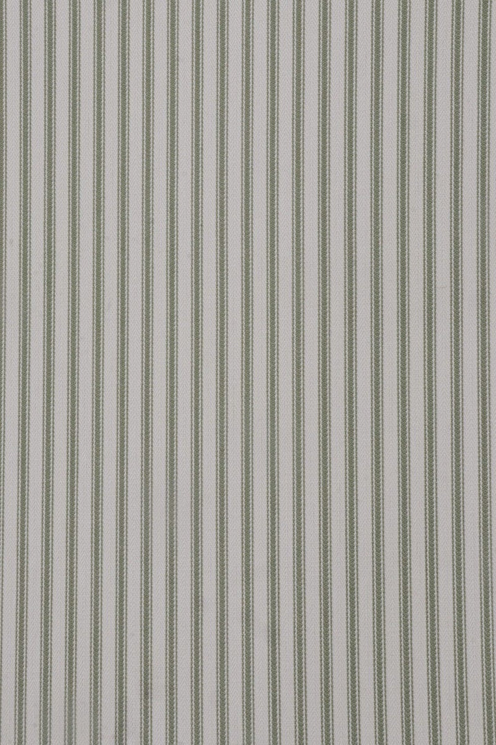 Luxury Green French Ticking Stripe Fabric