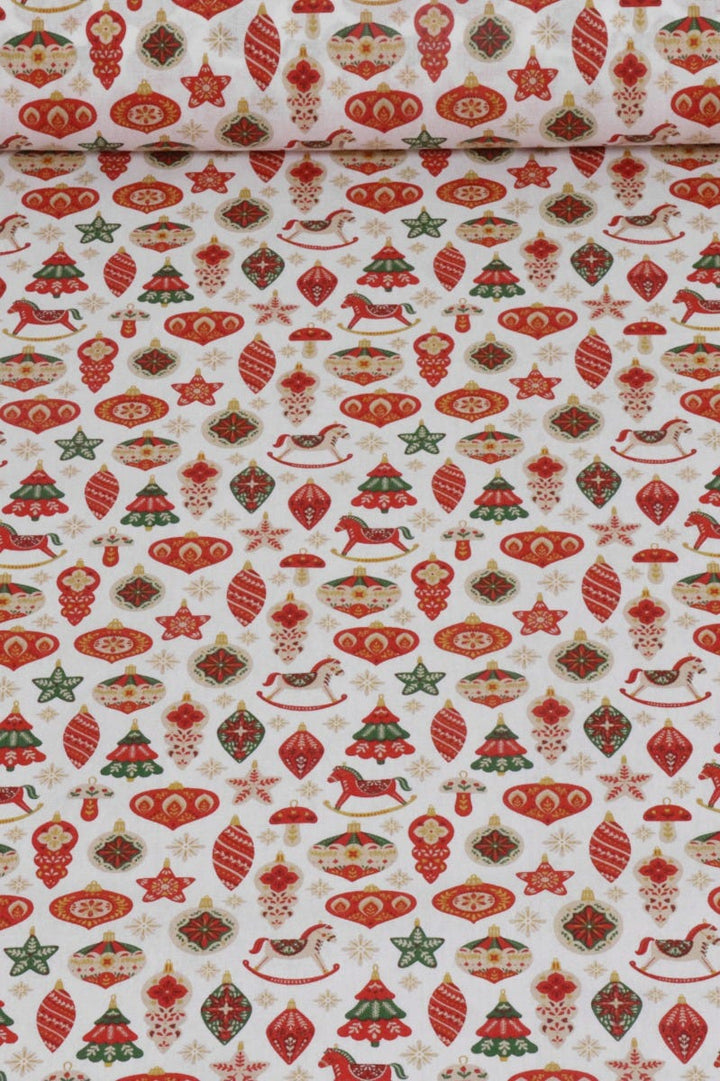 Christmas Decorations 100% Cotton Fabric