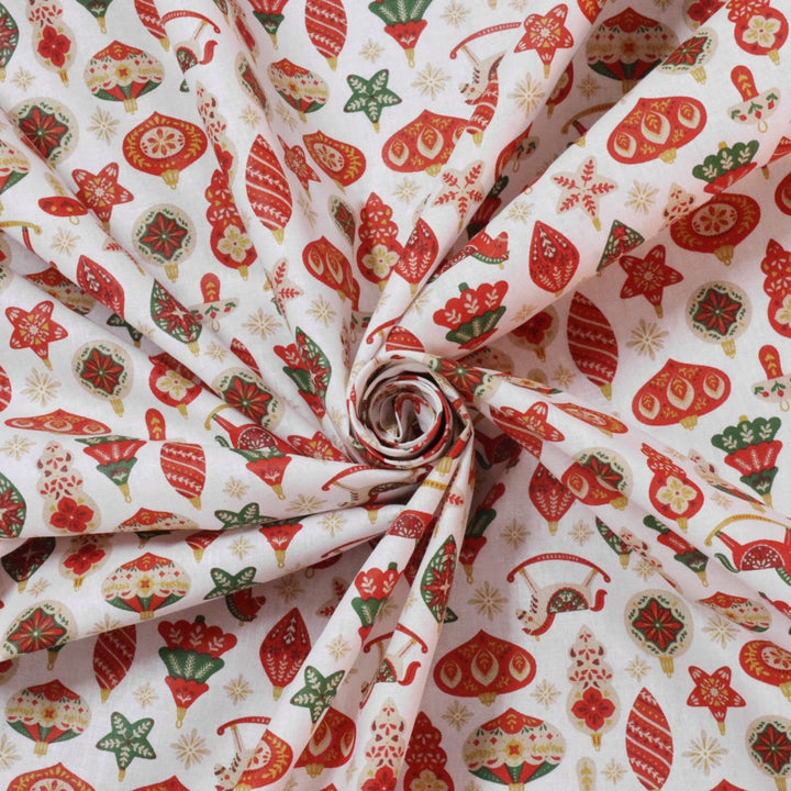 Christmas Decorations 100% Cotton Fabric