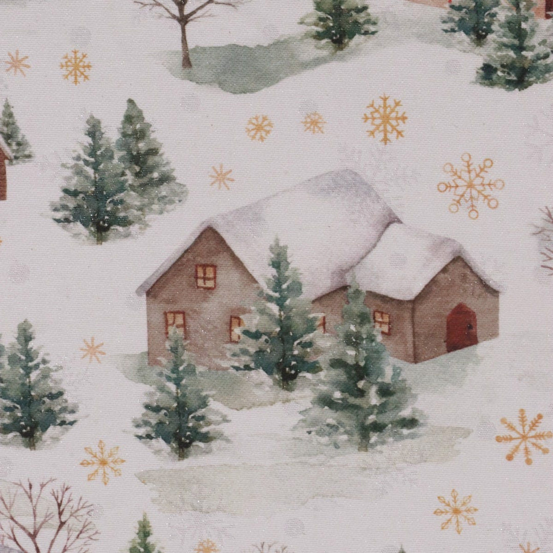 Snowy Village Christmas Fabric