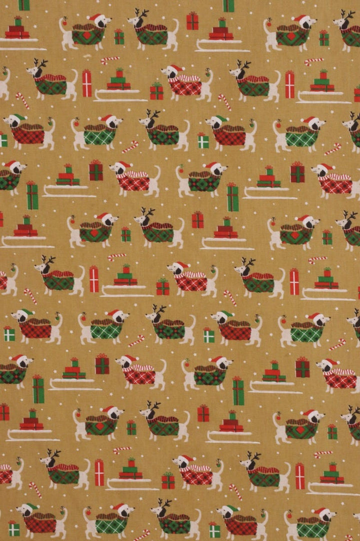 Doggy Tails Christmas Fabric