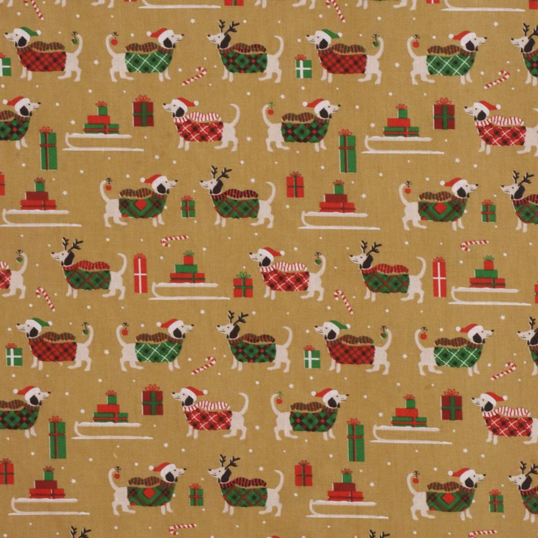 Doggy Tails Christmas Fabric