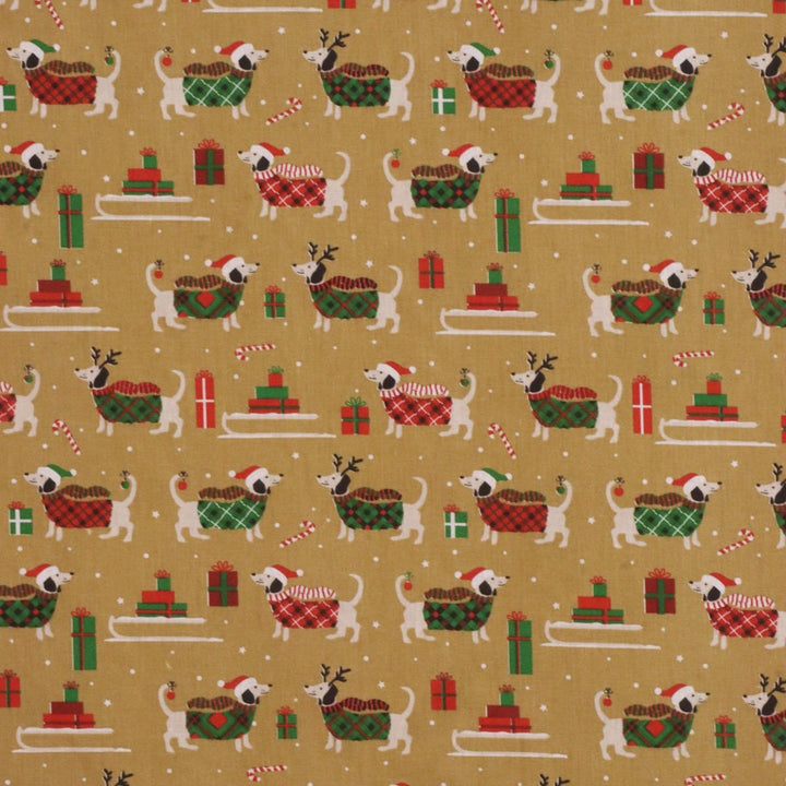 Doggy Tails Christmas Fabric