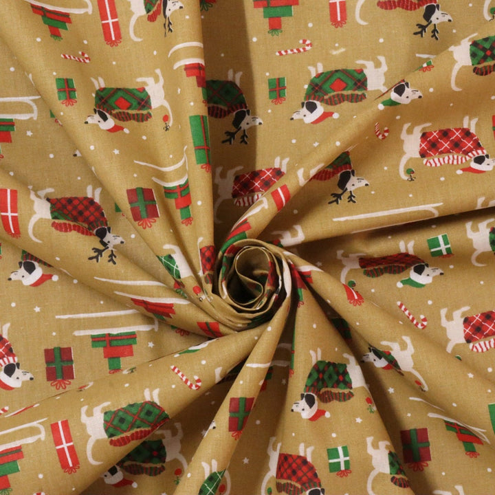 Doggy Tails Christmas Fabric